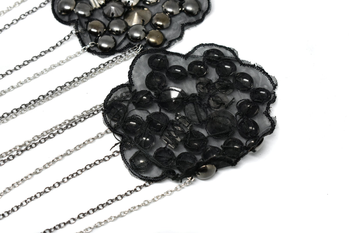 Beaded Epaulet Flower Studded Chain