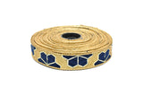 Jacquard Ribbon Metallic Leaf 1"