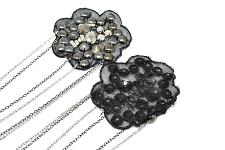 Beaded Epaulet Flower Studded Chain