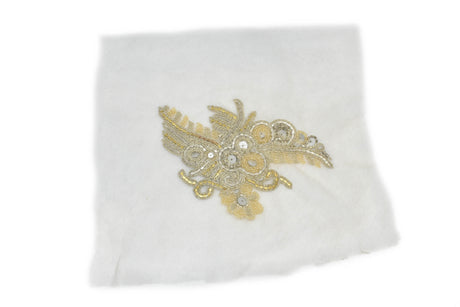 Embroidered Floral Organza Applique