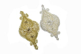 Rhinestone Applique Gold Silver 8.5 x 4.5