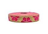 Jacquard Ribbon Metallic Leaf 1"