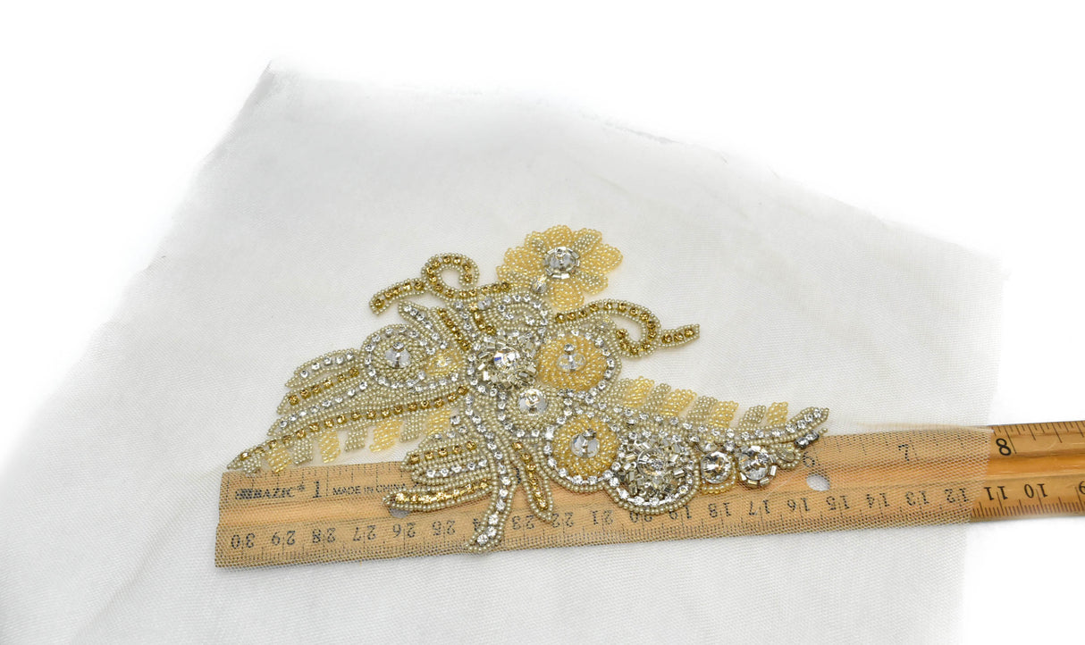 Embroidered Floral Organza Applique
