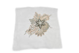 Embroidered Applique Pink Floral Organza Beaded Rhinestone 7 x 5.5