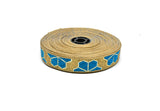 Jacquard Ribbon Metallic Leaf 1"