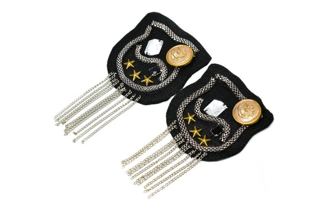 Rhinestone Studded Shoulder Pads with Chain