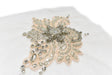 Embroidered Applique Pink Floral Organza Beaded Rhinestone 7 x 5.5