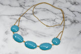 Chunky Gold Turquoise Necklace