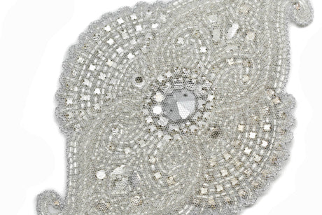 Rhinestone Applique Gold Silver 8.5 x 4.5