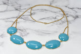 Chunky Gold Turquoise Necklace
