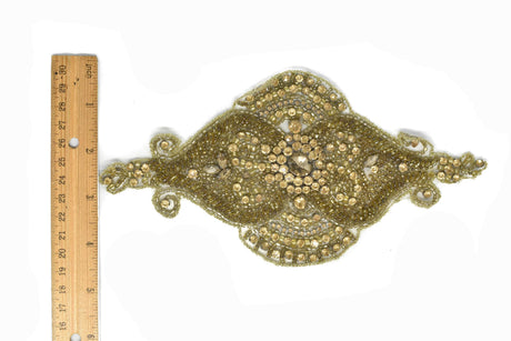 Rhinestone Applique Gold Silver 8.5 x 4.5