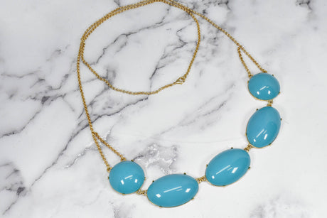 Chunky Gold Turquoise Necklace