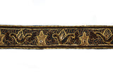 Beaded Embroidery Trim 1.25" Ivory Brown