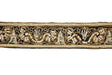 Beaded Embroidery Trim 1.25" Ivory Brown