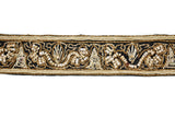 Beaded Embroidery Trim 1.25" Ivory Brown