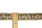 Beaded Embroidery Trim 1.25" Ivory Brown