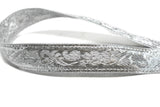Jacquard Ribbon Metallic Silver 0.90"