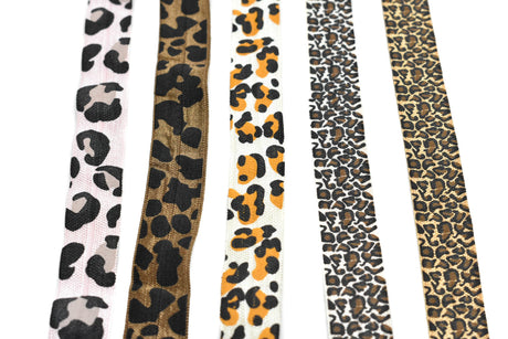 Fold-Over Elastic Cheetah Print 0.63"