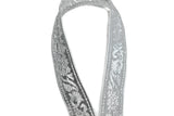 Jacquard Ribbon Metallic Silver 0.90"