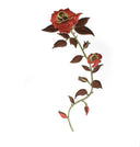 Embroidered Flower Applique Red Rose