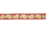 Metallic Gold Paisley Chiffon Ribbon 1in