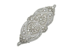 Beaded Rhinestone Appliques Gold Silver 9 x 4