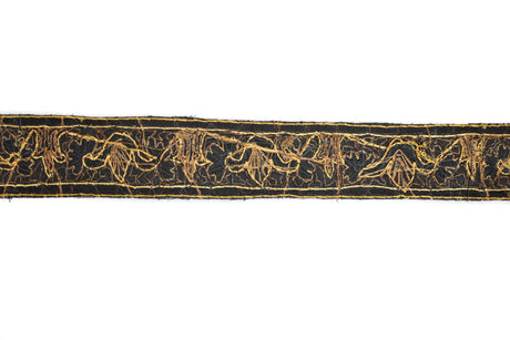 Beaded Embroidery Trim 1.25" Ivory Brown