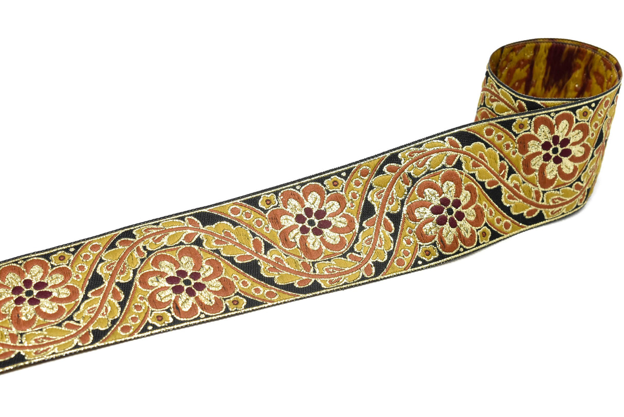Jacquard Ribbon Floral 1.90"