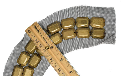 Beaded Mesh Neck Applique Bronze 2.75"