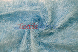 Baby Blue Shaggy Brocade Metallic Eyelash Lame Fabric - Baby Blue Shaggy Brocade, 56/57" Width (1 Yard)