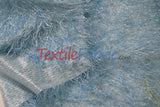 Baby Blue Shaggy Brocade Metallic Eyelash Lame Fabric - Baby Blue Shaggy Brocade, 56/57" Width (1 Yard)