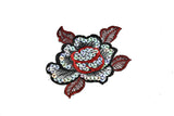 Iron-On Sequins Rose Applique 5 x 4.25
