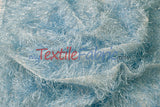 Baby Blue Shaggy Brocade Metallic Eyelash Lame Fabric - Baby Blue Shaggy Brocade, 56/57" Width (1 Yard)
