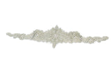 Embroidered Floral Applique with Rhinestones and Beads