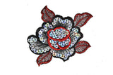 Iron-On Sequins Rose Applique 5 x 4.25