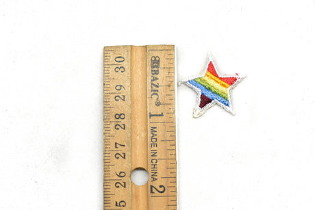 Embroidered Rainbow Star Applique 1"