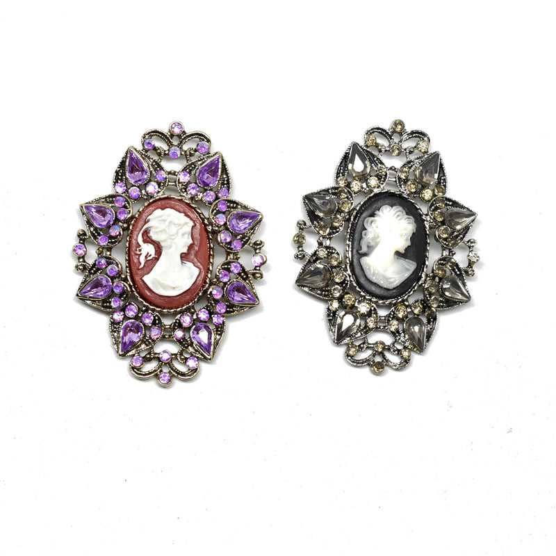 Rhinestone Brooch Vintage Pin 1.75 x 2.50
