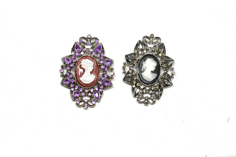 Rhinestone Brooch Vintage Pin 1.75 x 2.50