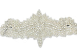 Embroidered Floral Applique with Rhinestones and Beads