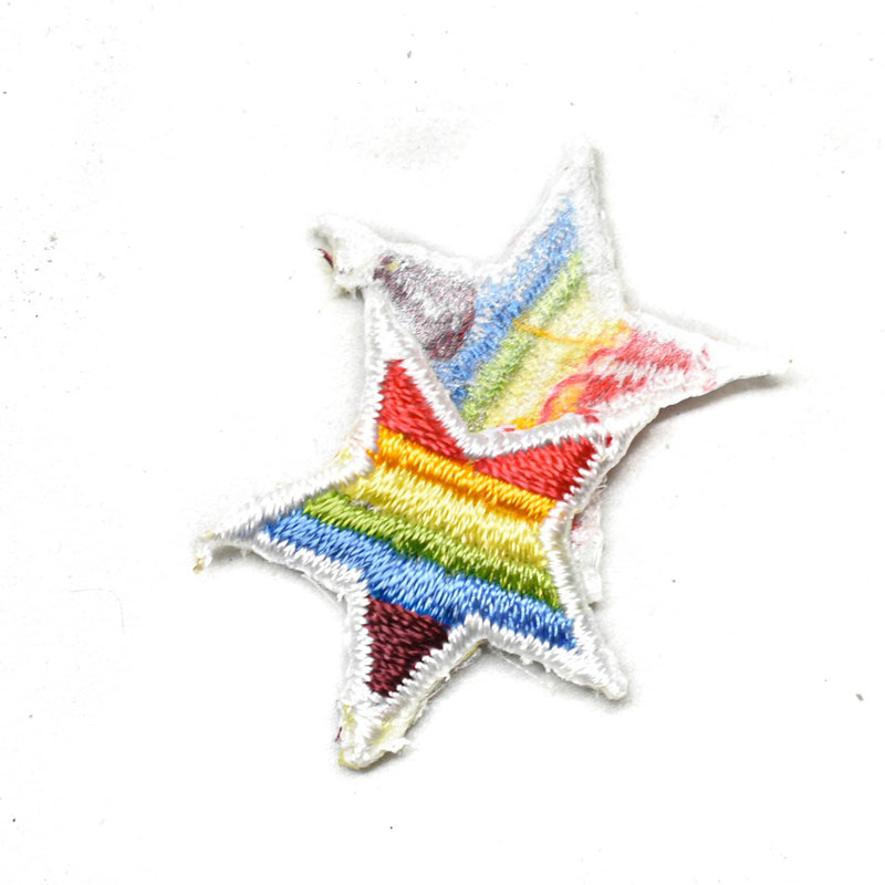 Embroidered Rainbow Star Applique 1"