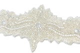 Embroidered Floral Applique with Rhinestones and Beads