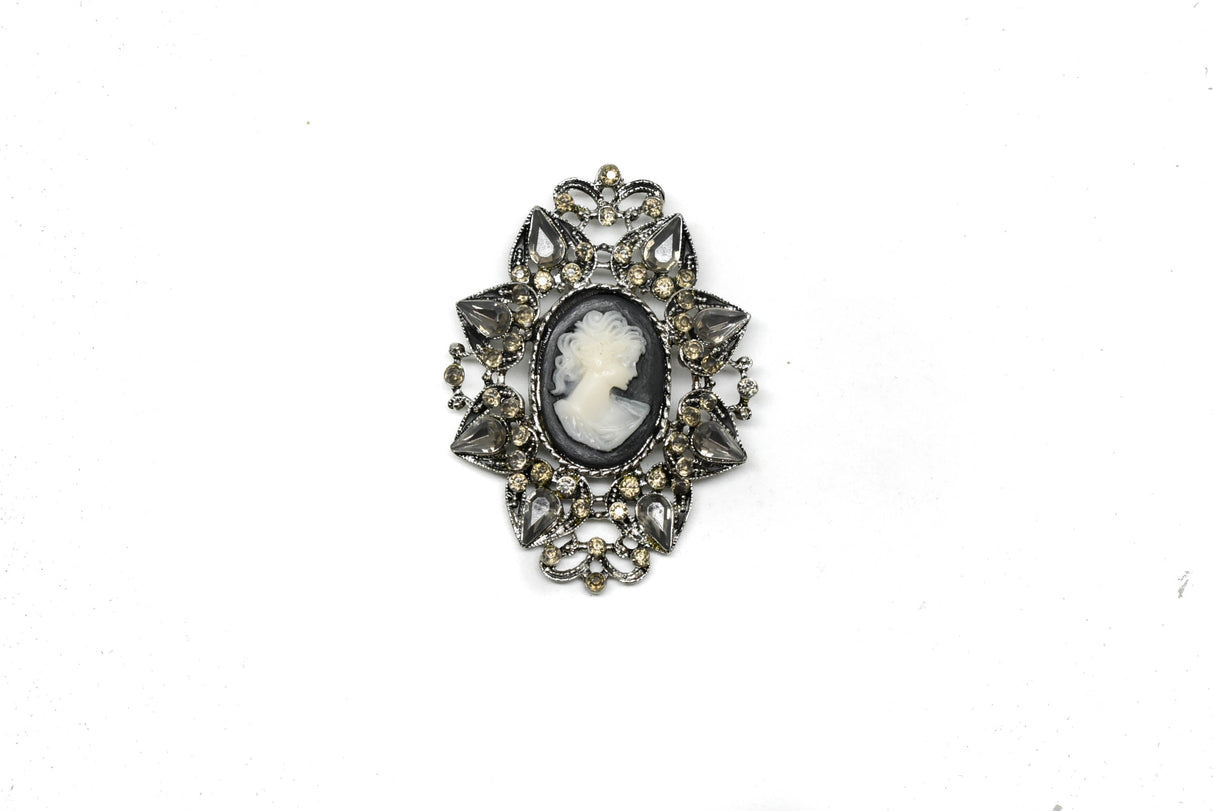 Rhinestone Brooch Vintage Pin 1.75 x 2.50