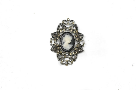 Rhinestone Brooch Vintage Pin 1.75 x 2.50