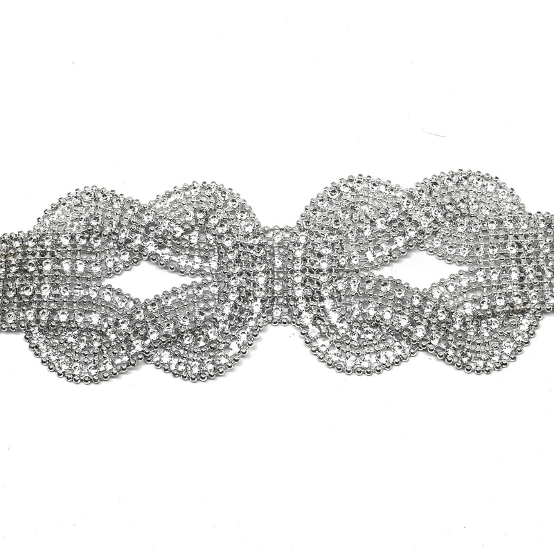 Rhinestone Dress Connector Clear White 9 x 6