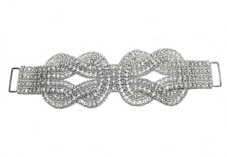 Rhinestone Dress Connector Clear White 9 x 6