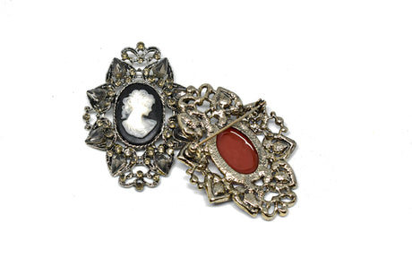 Rhinestone Brooch Vintage Pin 1.75 x 2.50