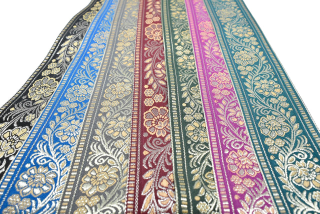 Floral Jacquard Ribbon 2.25" Indian Style Trim
