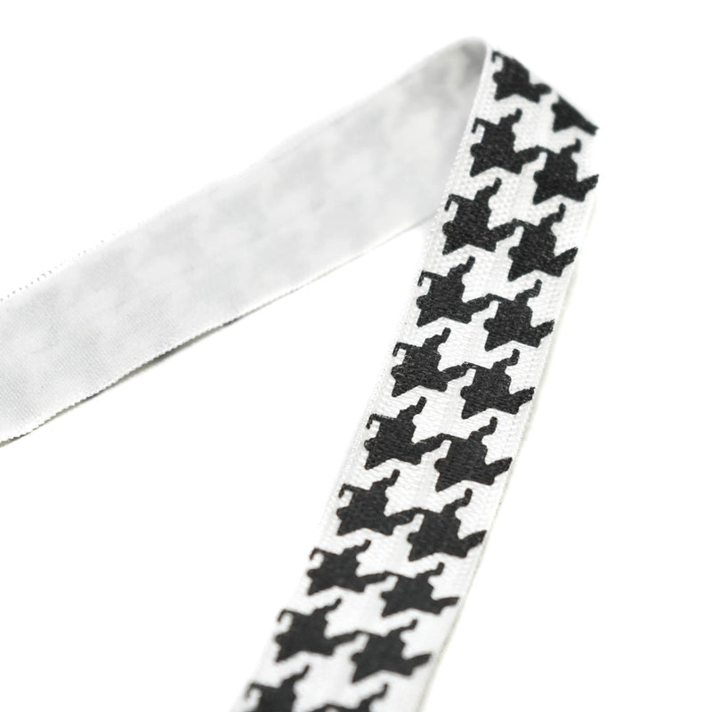 Fold-Over Elastic Houndstooth Print 0.63"