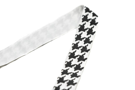 Fold-Over Elastic Houndstooth Print 0.63"