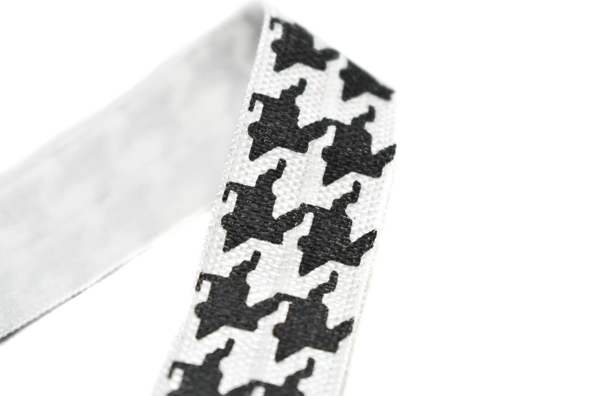 Fold-Over Elastic Houndstooth Print 0.63"